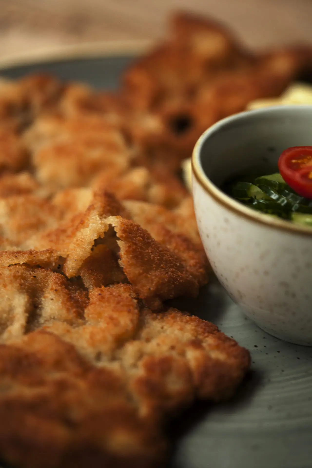 Schnitzel with Cucumber Salad